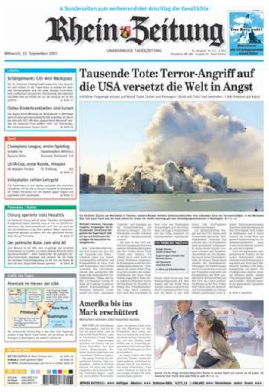Rhein-Zeitung Koblenz & Region vom Mittwoch, 12.09.2001
