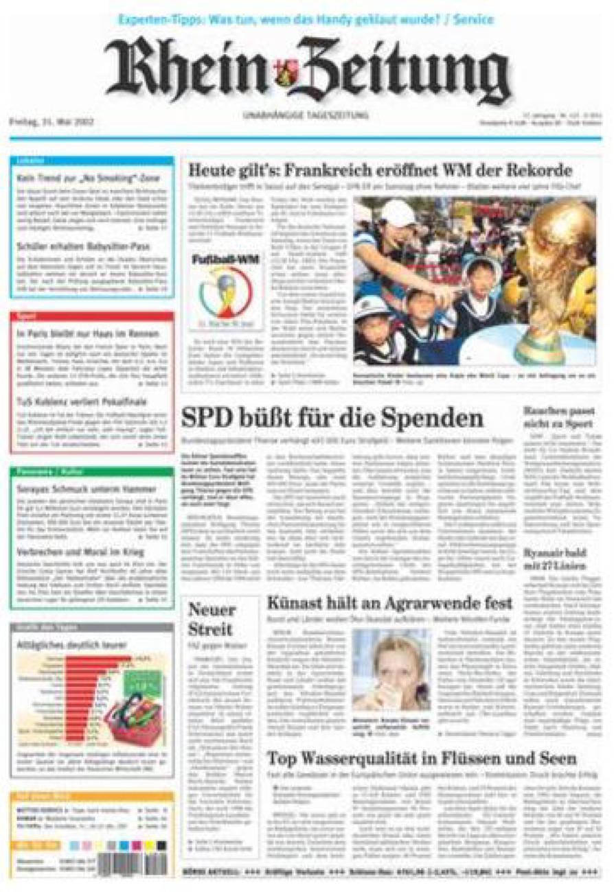 Rhein-Zeitung Koblenz & Region vom Freitag, 31.05.2002