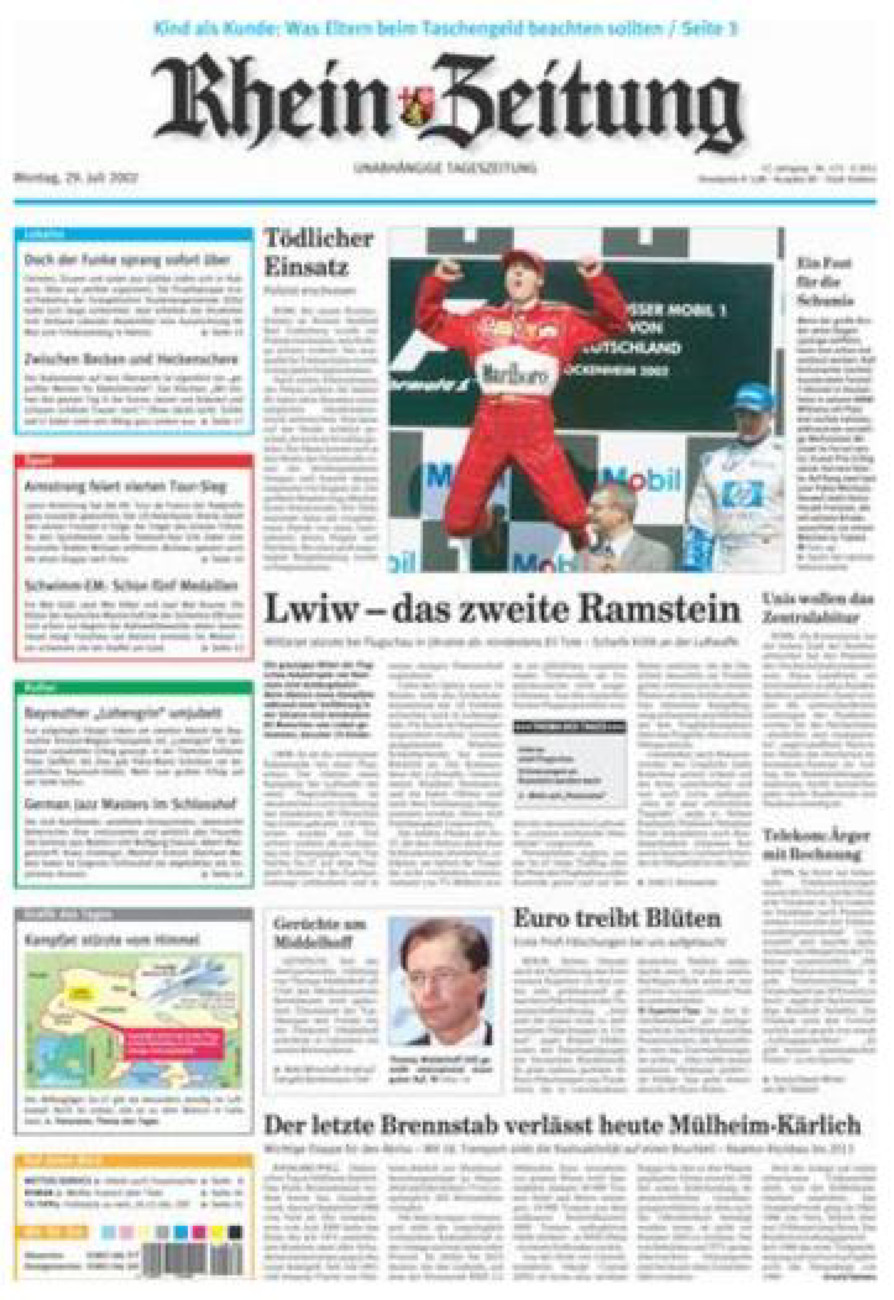 Rhein-Zeitung Koblenz & Region vom Montag, 29.07.2002