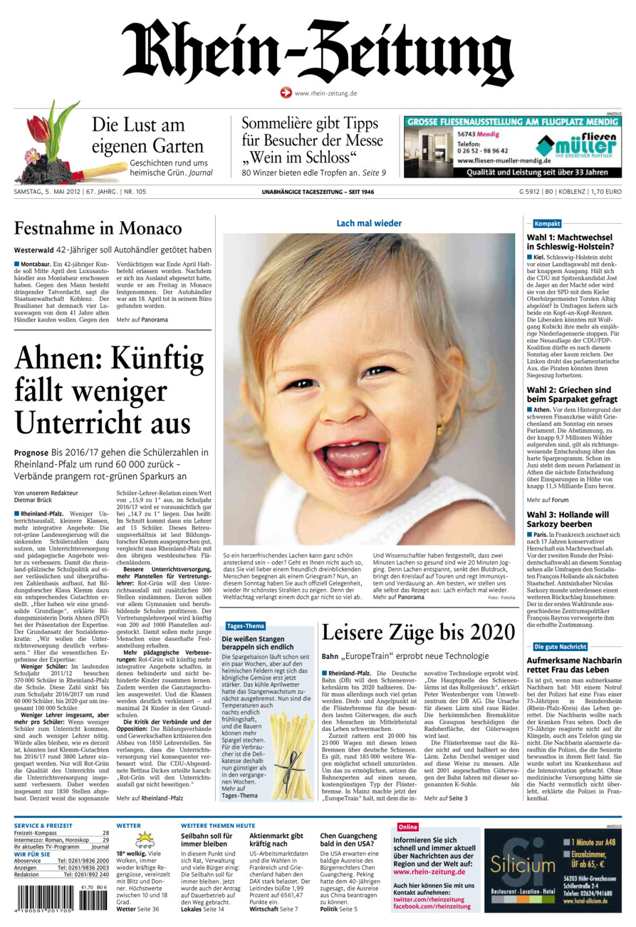 Rhein-Zeitung Koblenz & Region vom Samstag, 05.05.2012