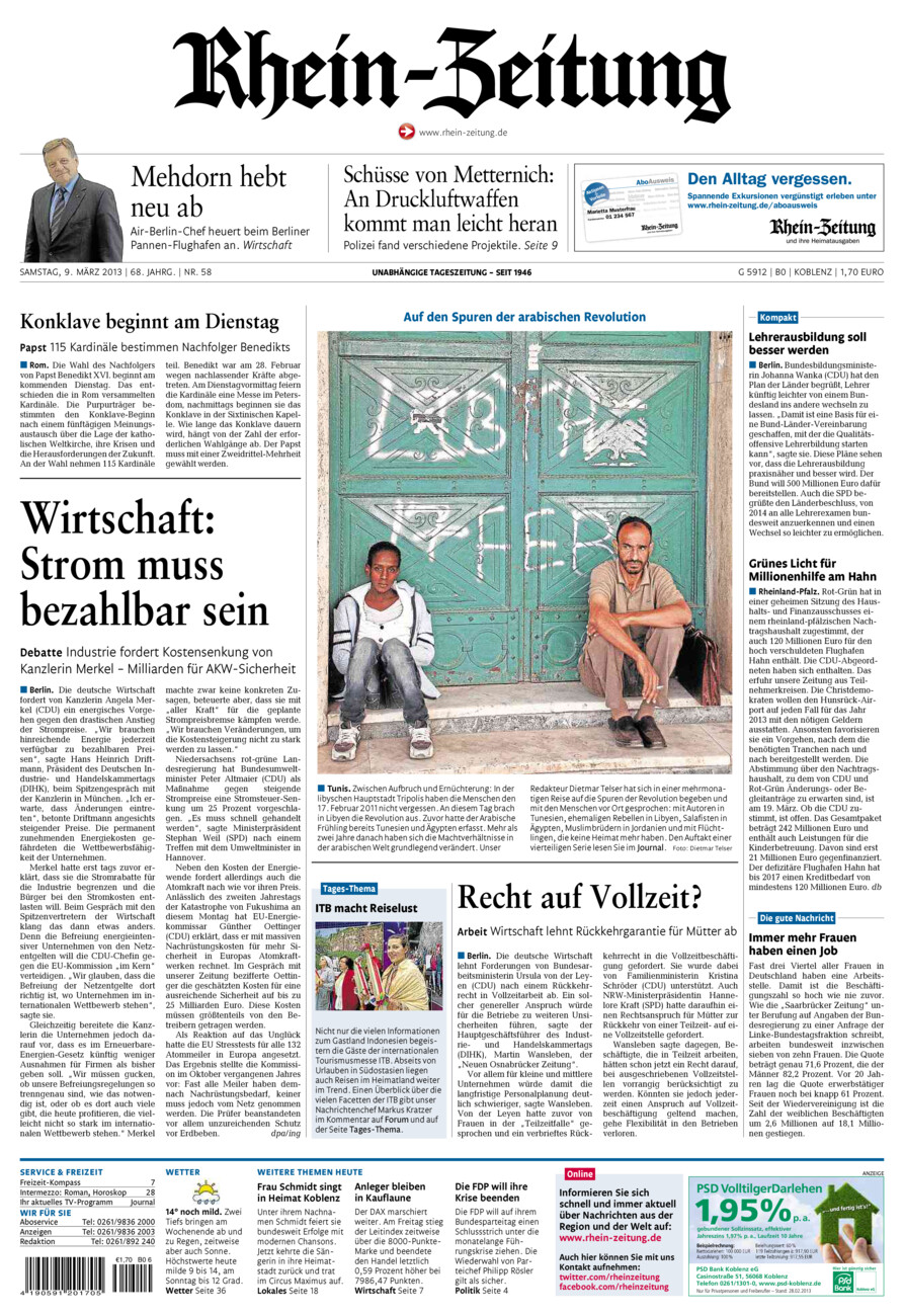 Rhein-Zeitung Koblenz & Region vom Samstag, 09.03.2013