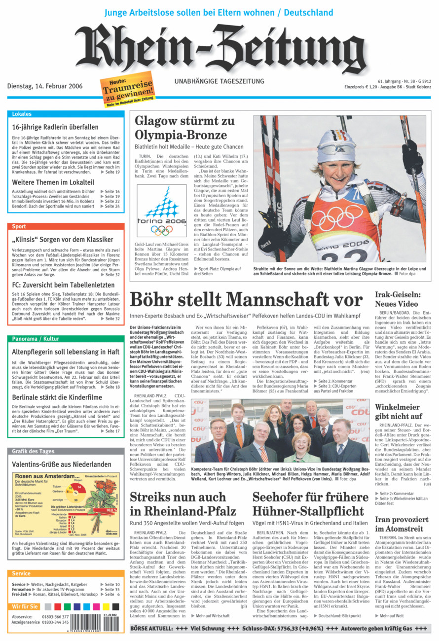 Rhein-Zeitung Koblenz & Region vom Dienstag, 14.02.2006