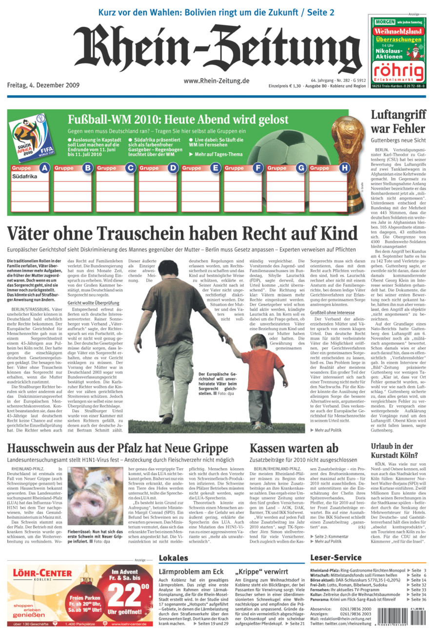 Rhein-Zeitung Koblenz & Region vom Freitag, 04.12.2009