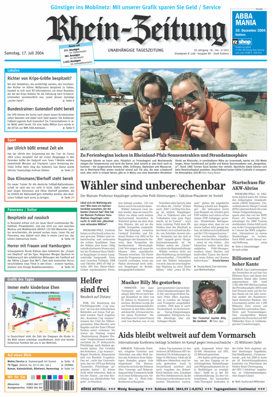 Rhein-Zeitung Koblenz & Region vom Samstag, 17.07.2004