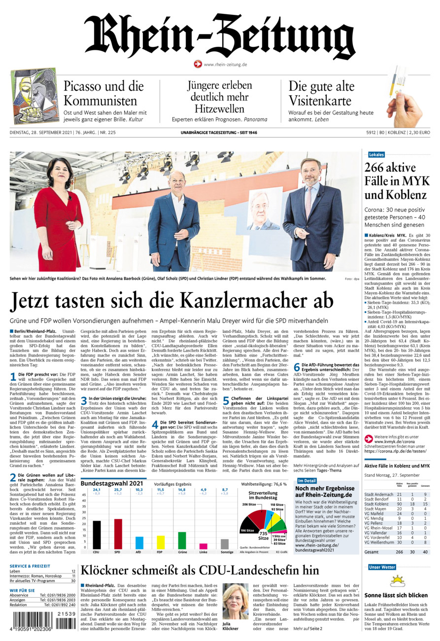 Rhein-Zeitung Koblenz & Region vom Dienstag, 28.09.2021