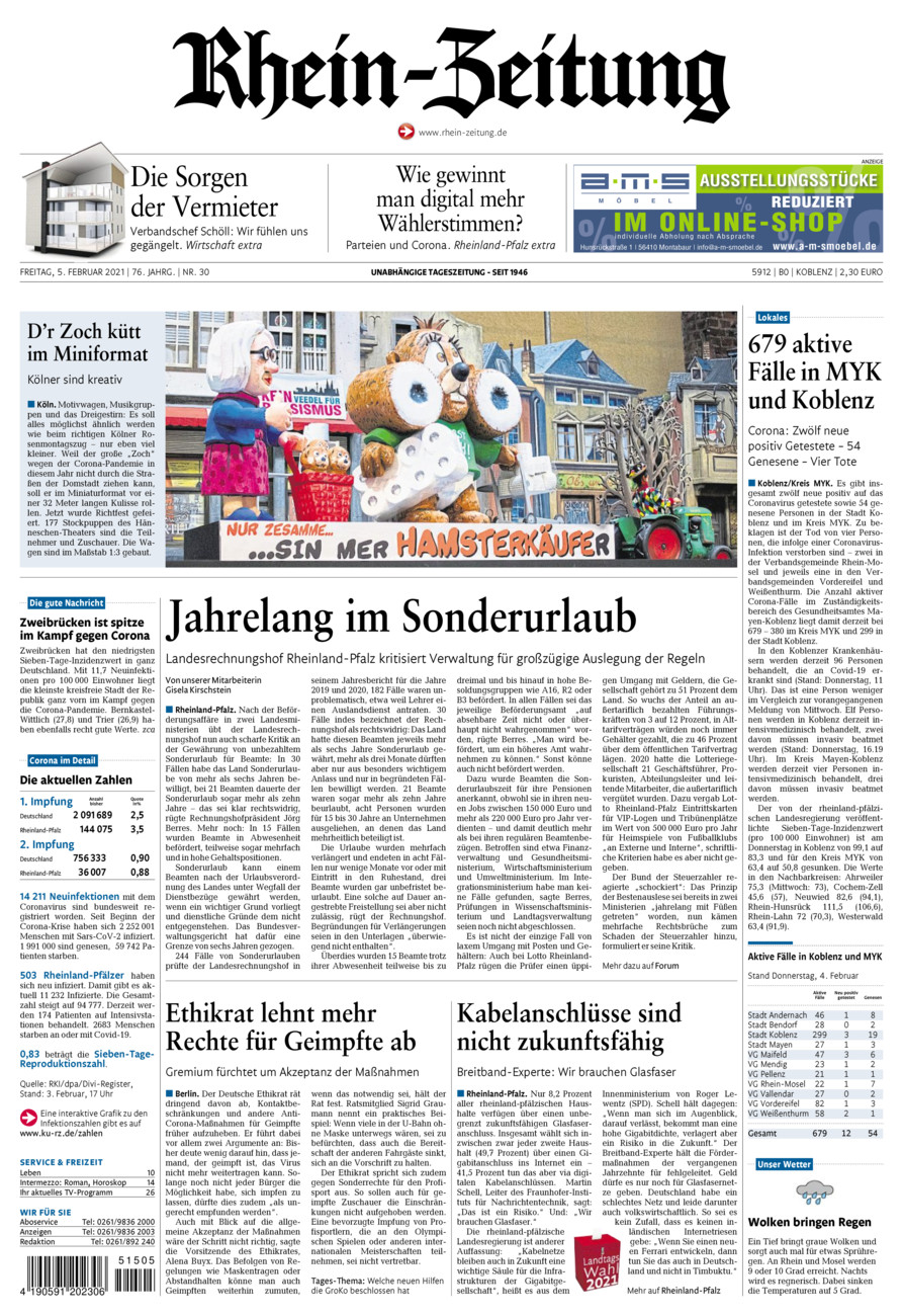 Rhein-Zeitung Koblenz & Region vom Freitag, 05.02.2021