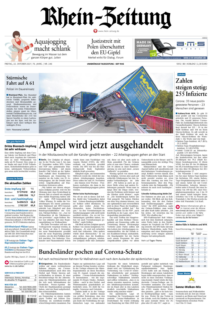 Rhein-Zeitung Koblenz & Region vom Freitag, 22.10.2021