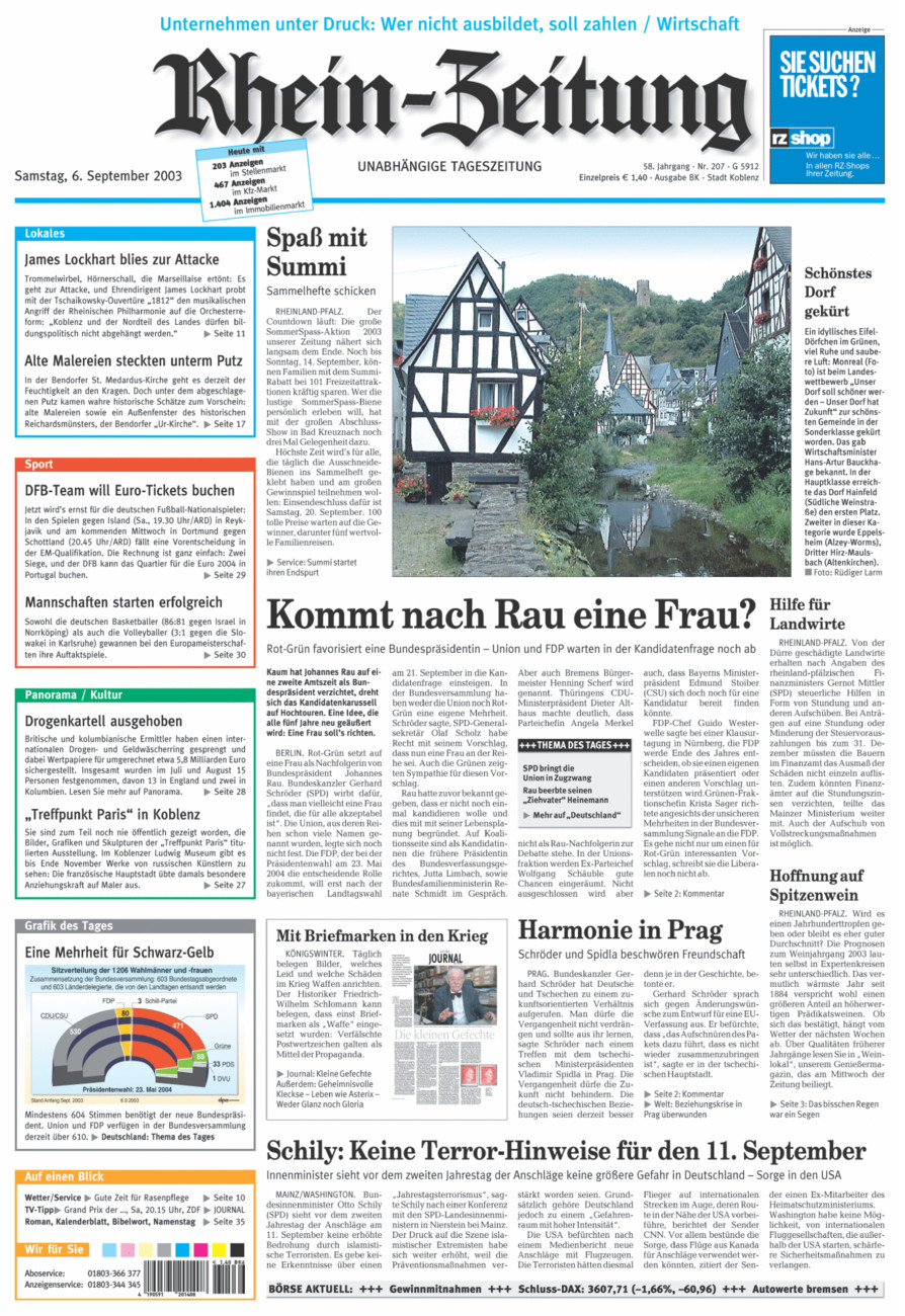 Rhein-Zeitung Koblenz & Region vom Samstag, 06.09.2003