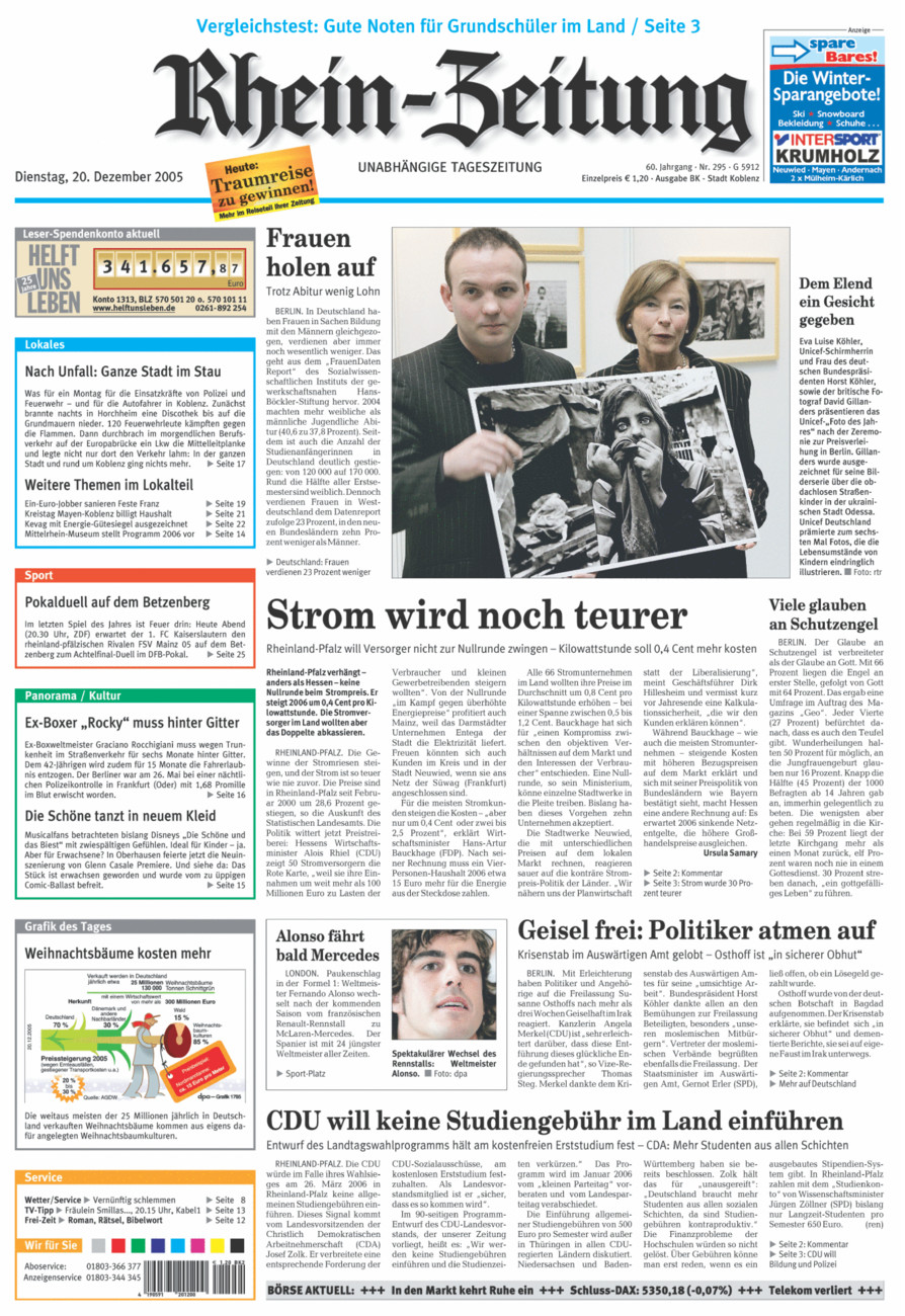 Rhein-Zeitung Koblenz & Region vom Dienstag, 20.12.2005
