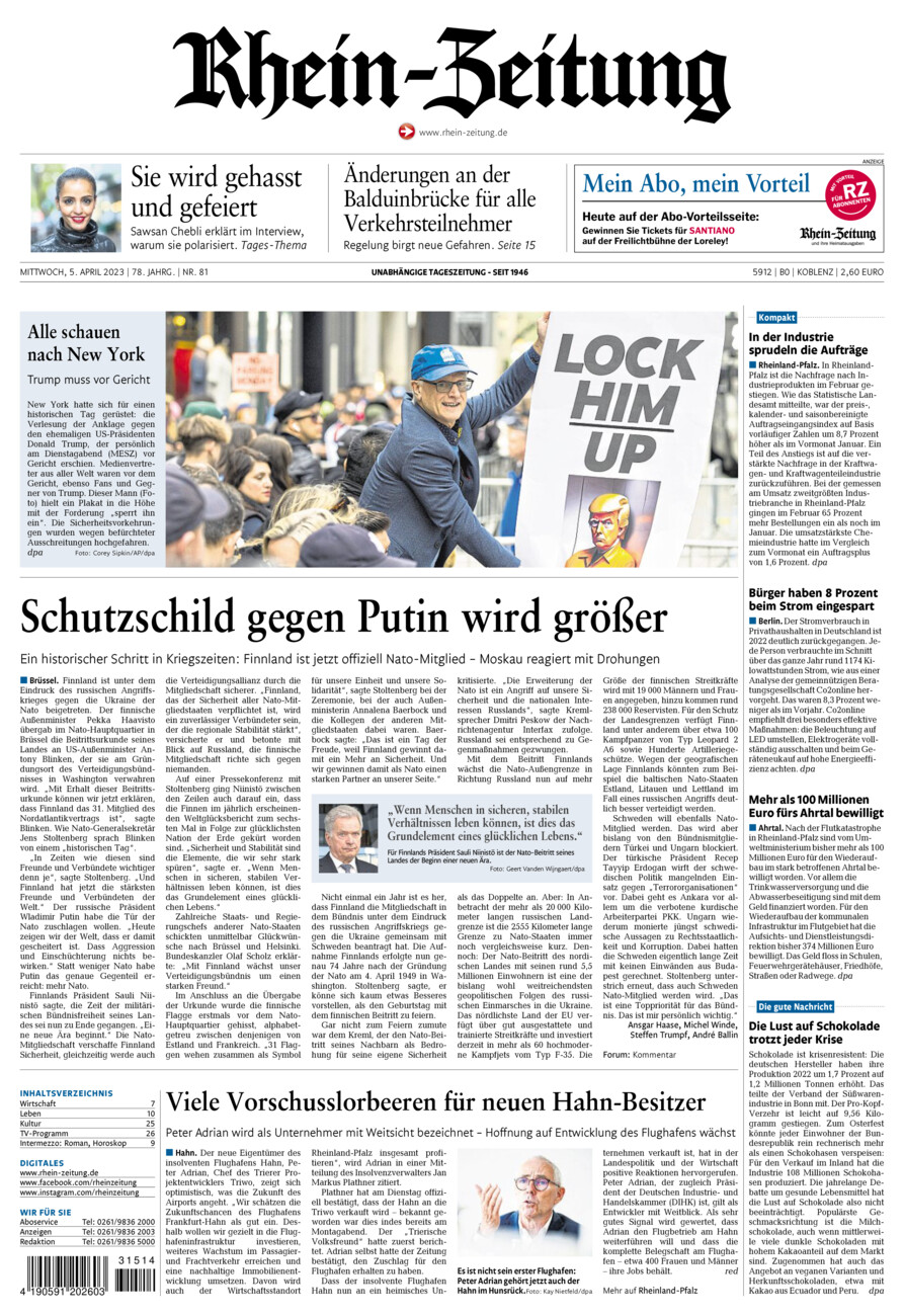 Rhein-Zeitung Koblenz & Region vom Mittwoch, 05.04.2023