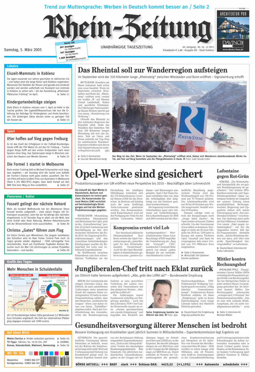 Rhein-Zeitung Koblenz & Region vom Samstag, 05.03.2005