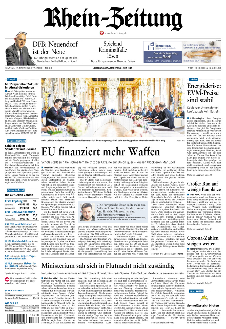 Rhein-Zeitung Koblenz & Region vom Samstag, 12.03.2022