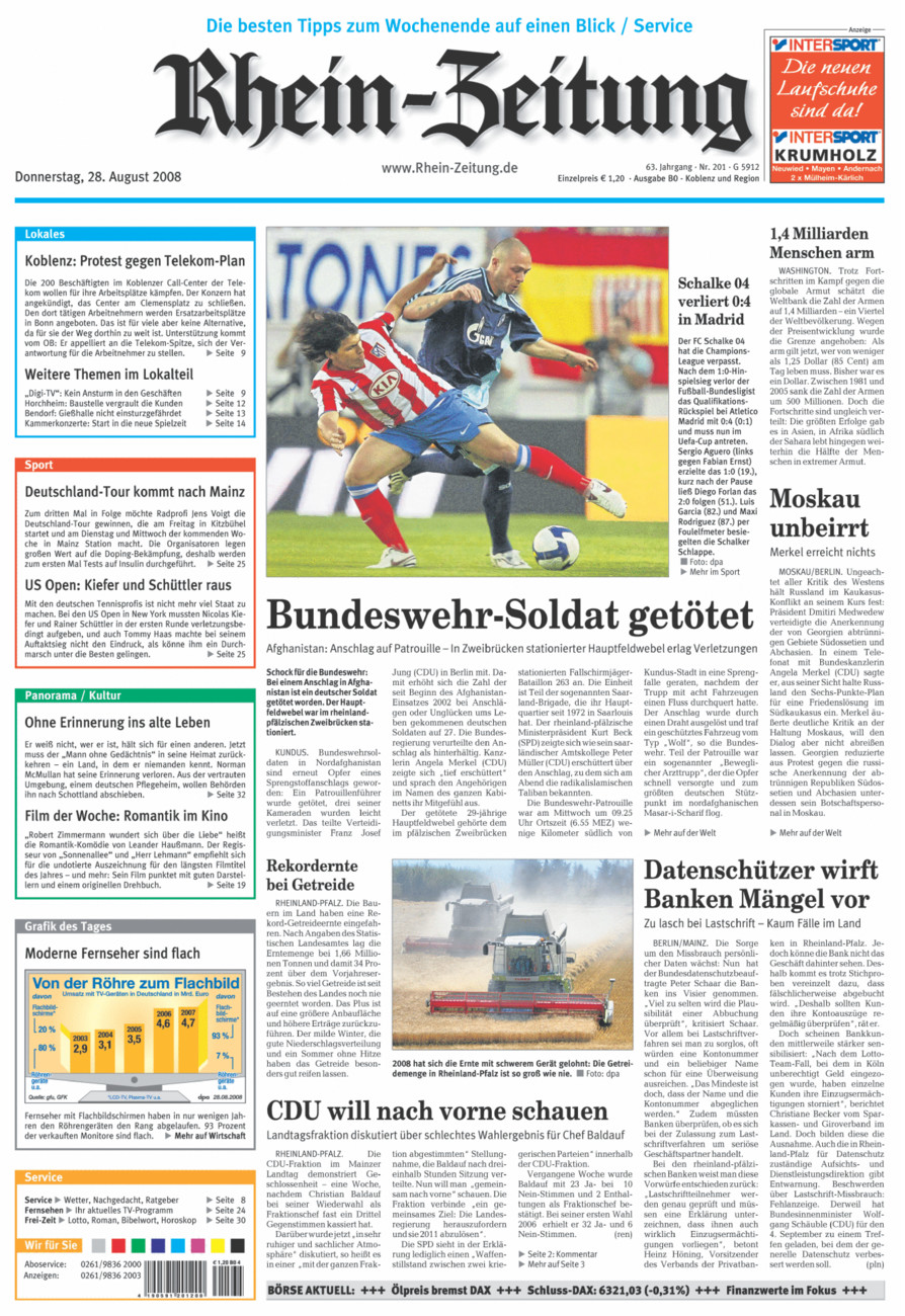 Rhein-Zeitung Koblenz & Region vom Donnerstag, 28.08.2008