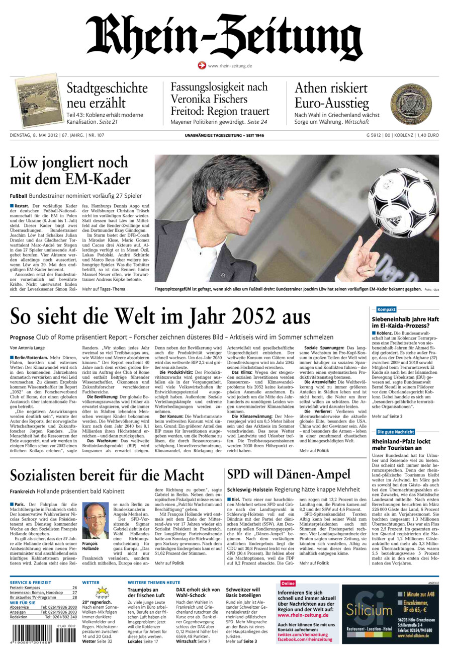 Rhein-Zeitung Koblenz & Region vom Dienstag, 08.05.2012