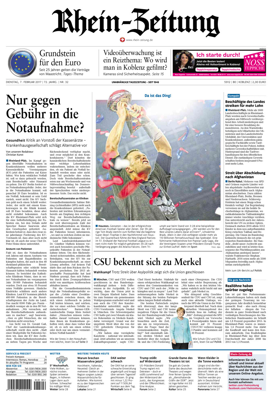 Rhein-Zeitung Koblenz & Region vom Dienstag, 07.02.2017