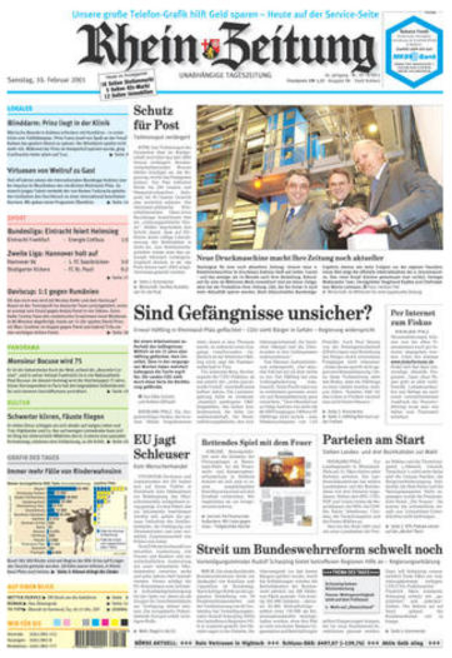 Rhein-Zeitung Koblenz & Region vom Samstag, 10.02.2001