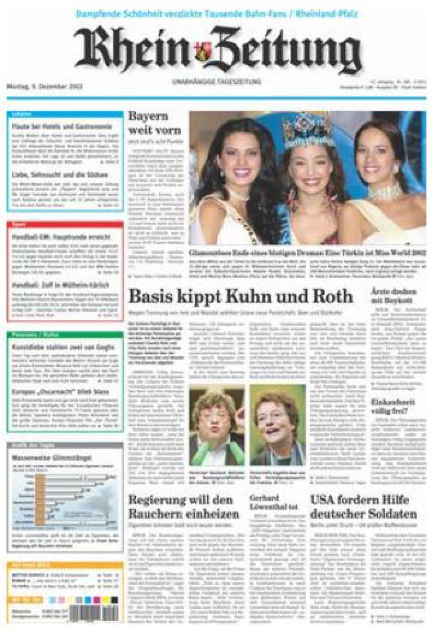 Rhein-Zeitung Koblenz & Region vom Montag, 09.12.2002