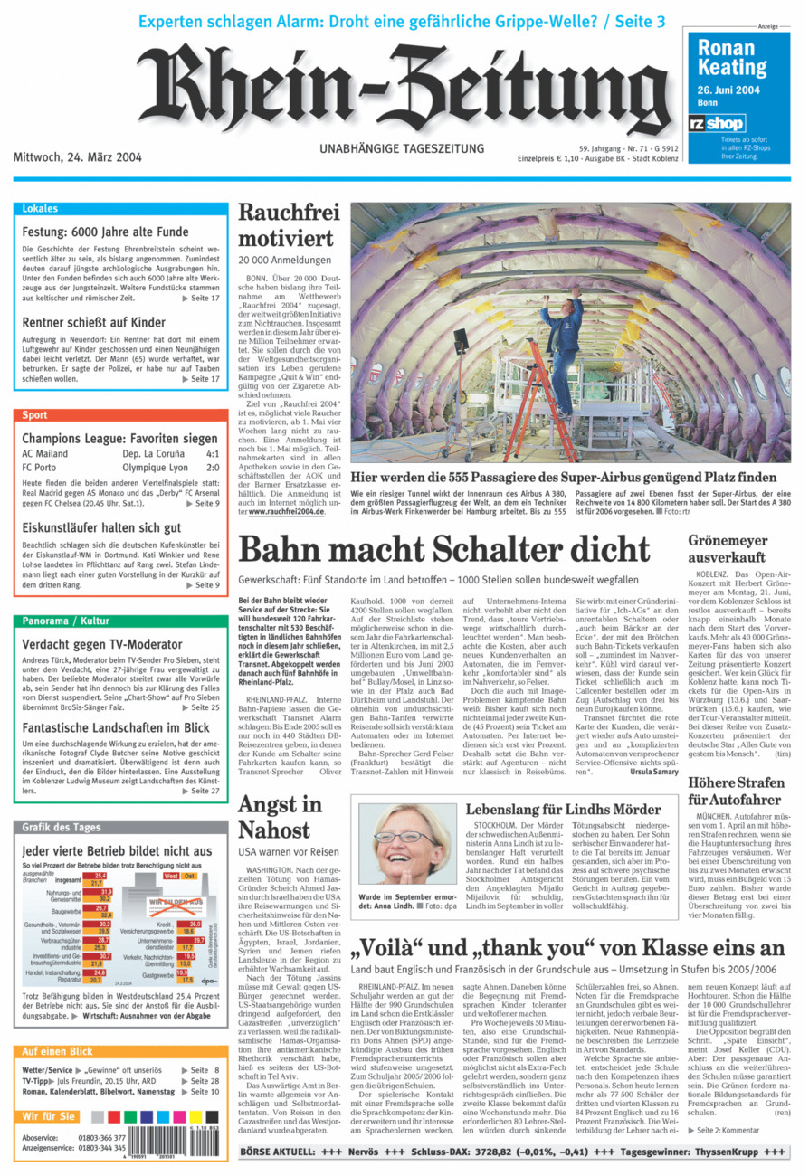Rhein-Zeitung Koblenz & Region vom Mittwoch, 24.03.2004