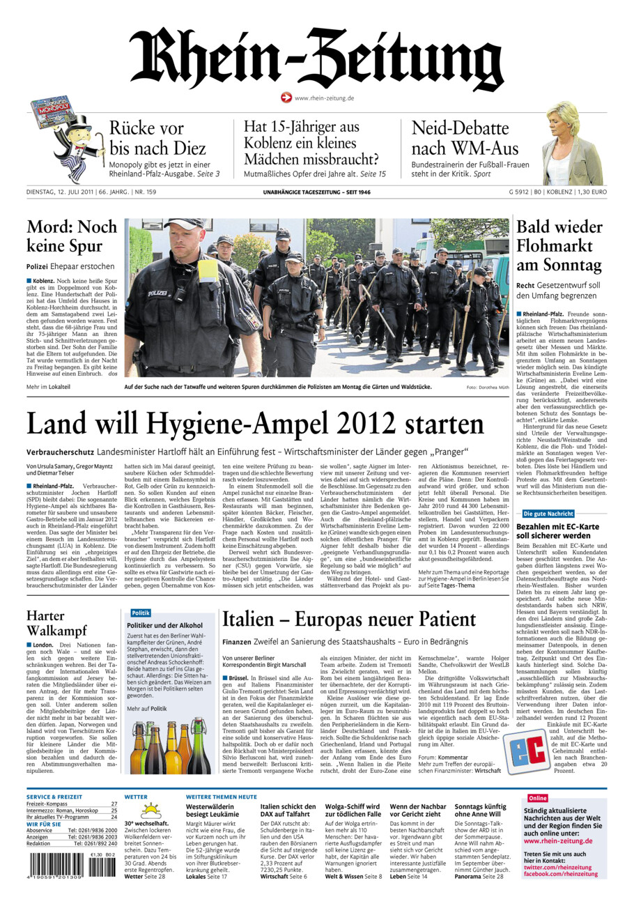 Rhein-Zeitung Koblenz & Region vom Dienstag, 12.07.2011