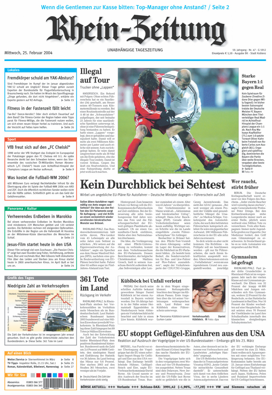 Rhein-Zeitung Koblenz & Region vom Mittwoch, 25.02.2004