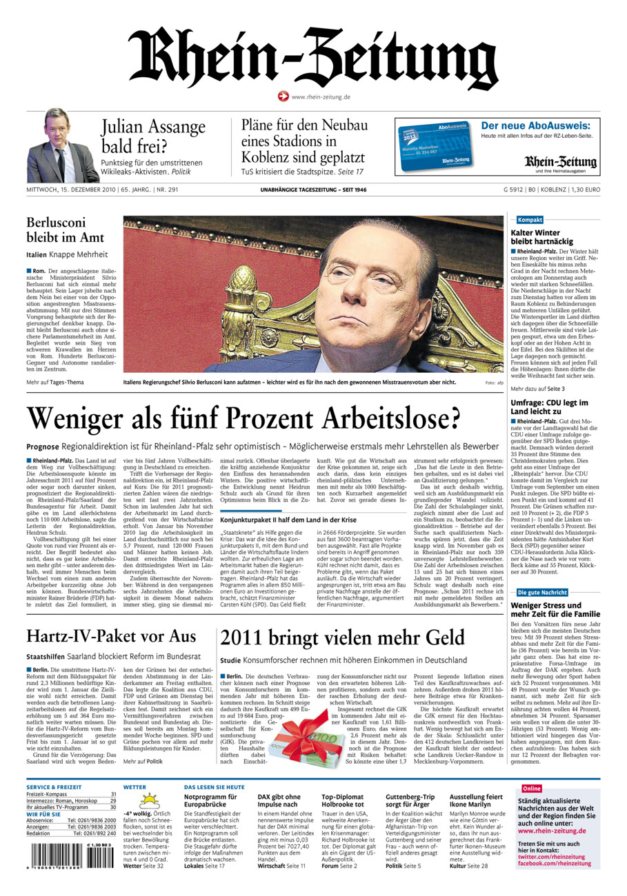 Rhein-Zeitung Koblenz & Region vom Mittwoch, 15.12.2010