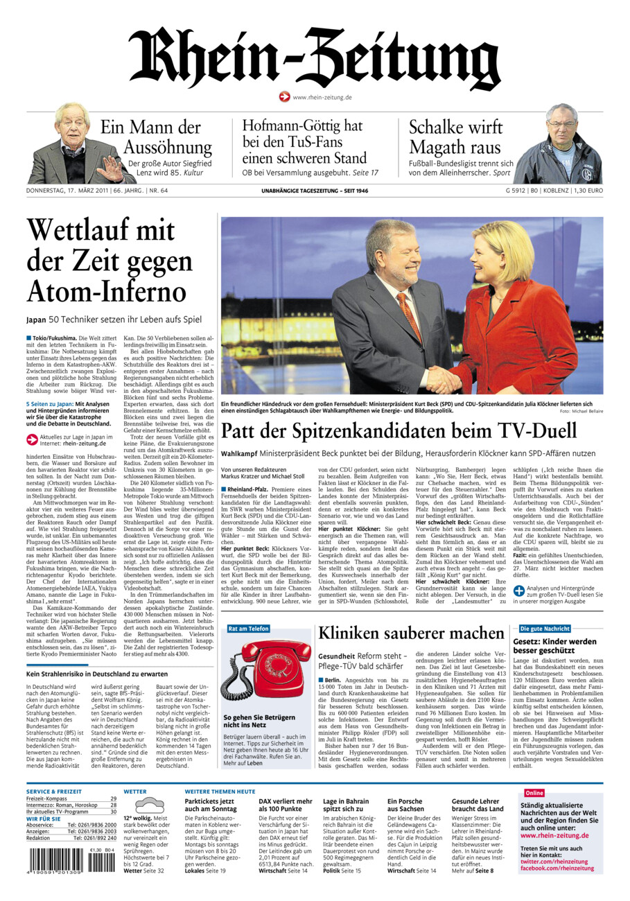 Rhein-Zeitung Koblenz & Region vom Donnerstag, 17.03.2011