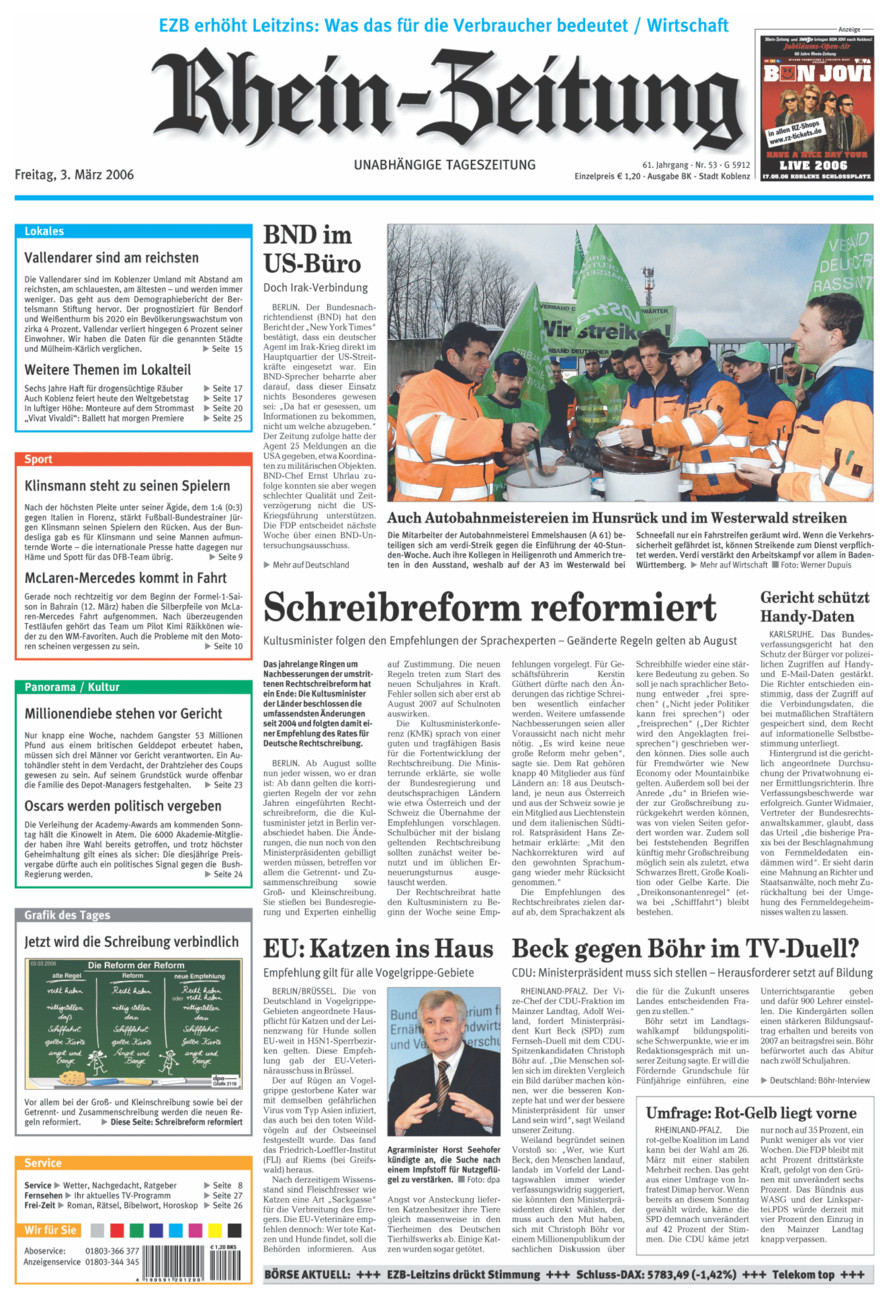 Rhein-Zeitung Koblenz & Region vom Freitag, 03.03.2006