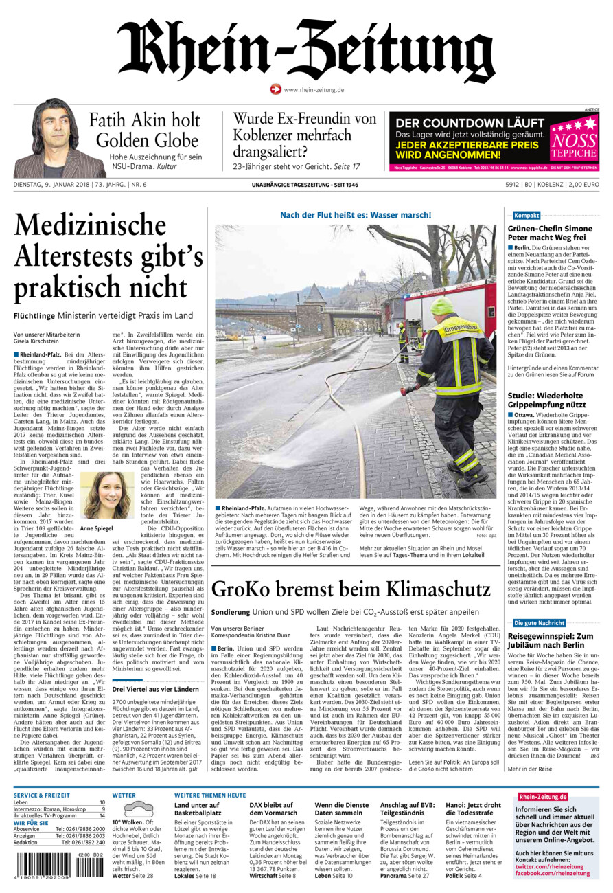 Rhein-Zeitung Koblenz & Region vom Dienstag, 09.01.2018