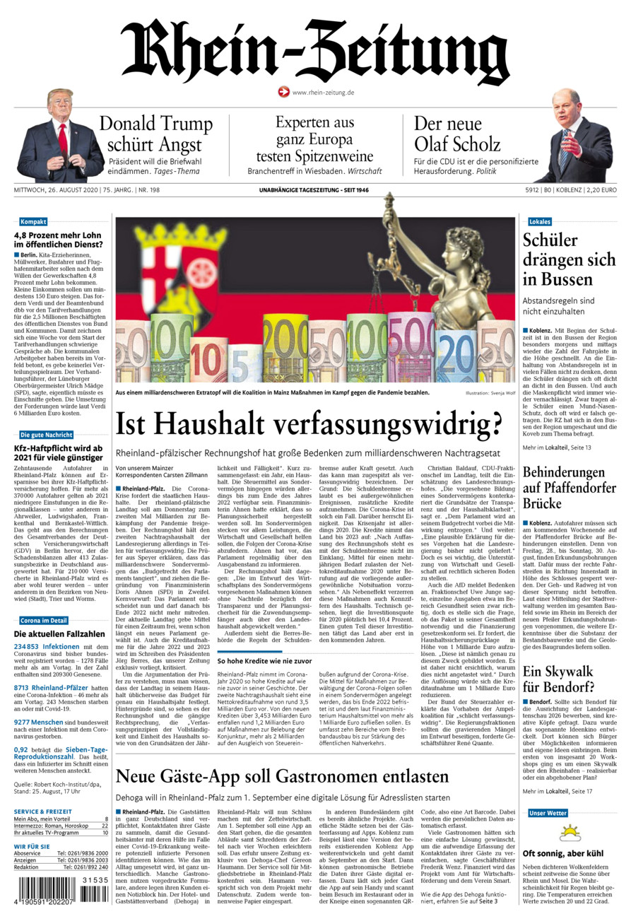 Rhein-Zeitung Koblenz & Region vom Mittwoch, 26.08.2020