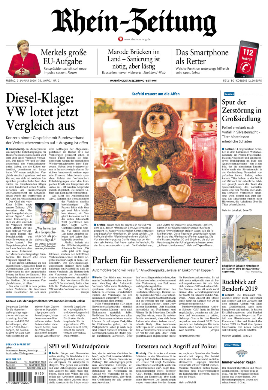 Rhein-Zeitung Koblenz & Region vom Freitag, 03.01.2020