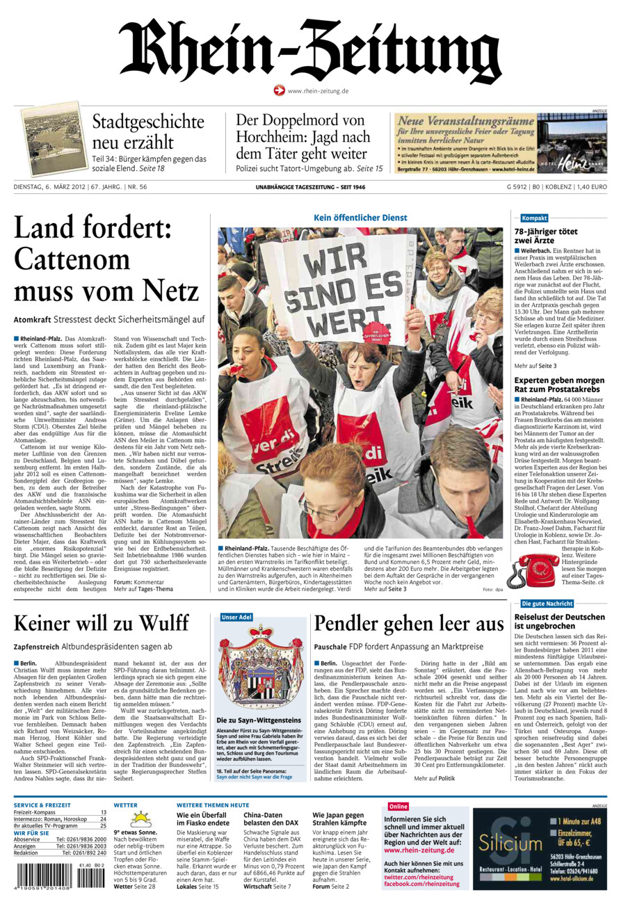 Rhein-Zeitung Koblenz & Region vom Dienstag, 06.03.2012