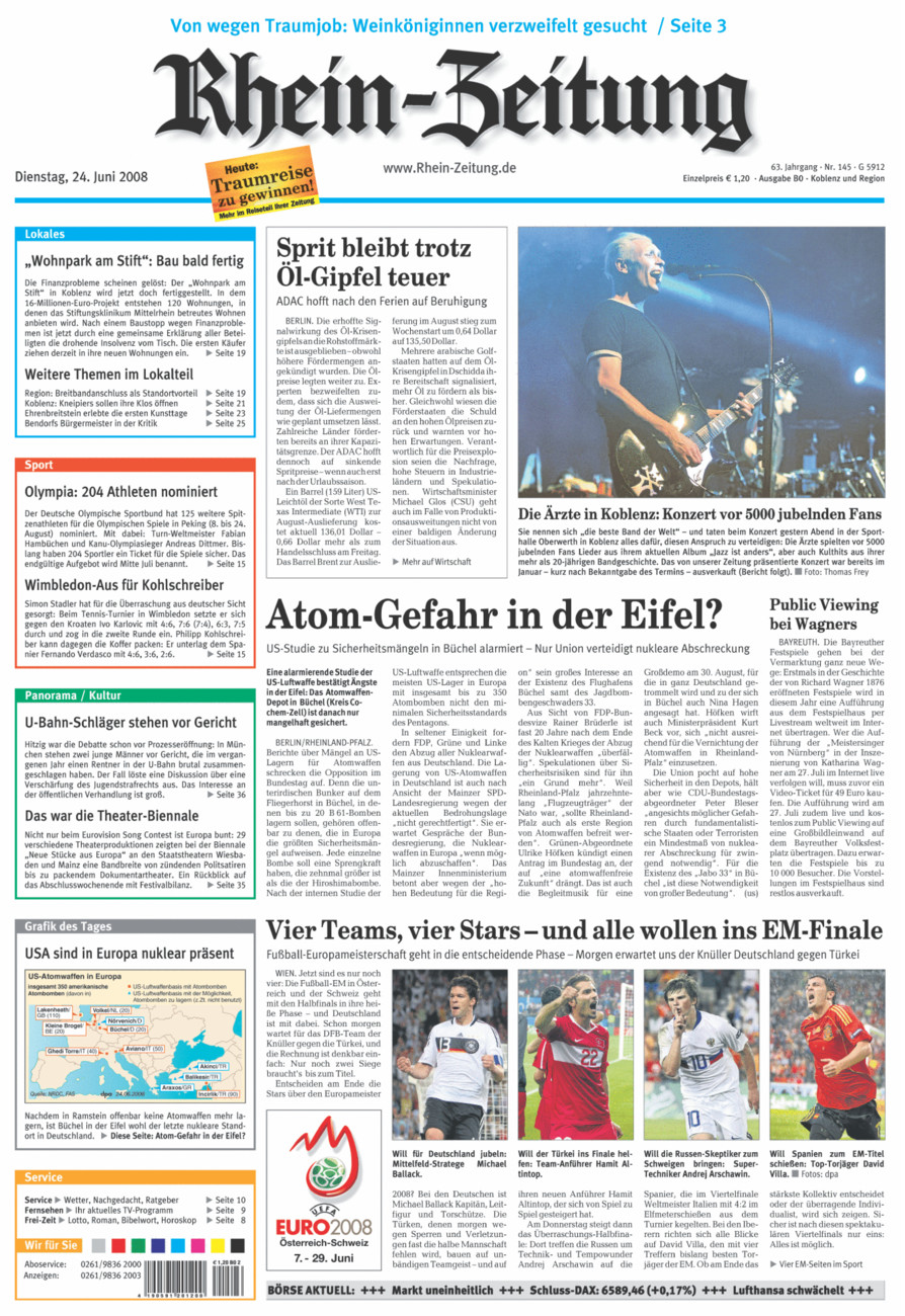 Rhein-Zeitung Koblenz & Region vom Dienstag, 24.06.2008
