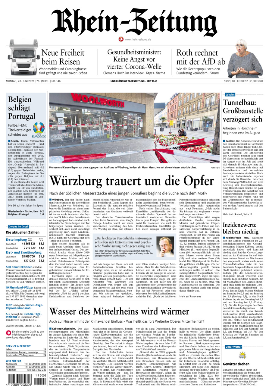 Rhein-Zeitung Koblenz & Region vom Montag, 28.06.2021