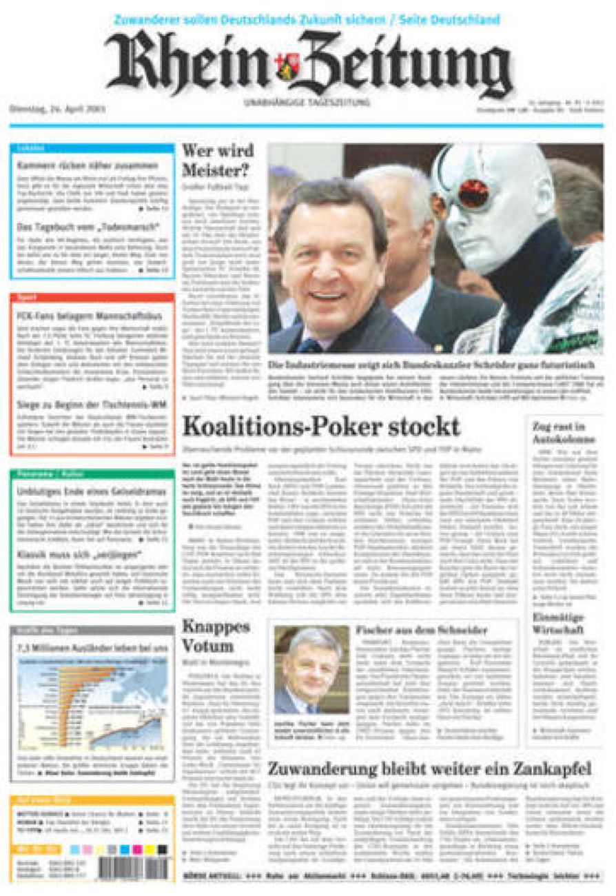 Rhein-Zeitung Koblenz & Region vom Dienstag, 24.04.2001