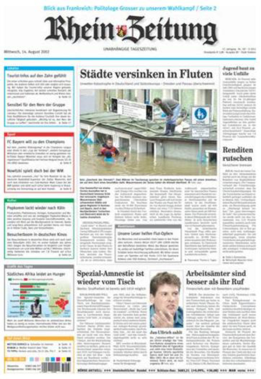 Rhein-Zeitung Koblenz & Region vom Mittwoch, 14.08.2002