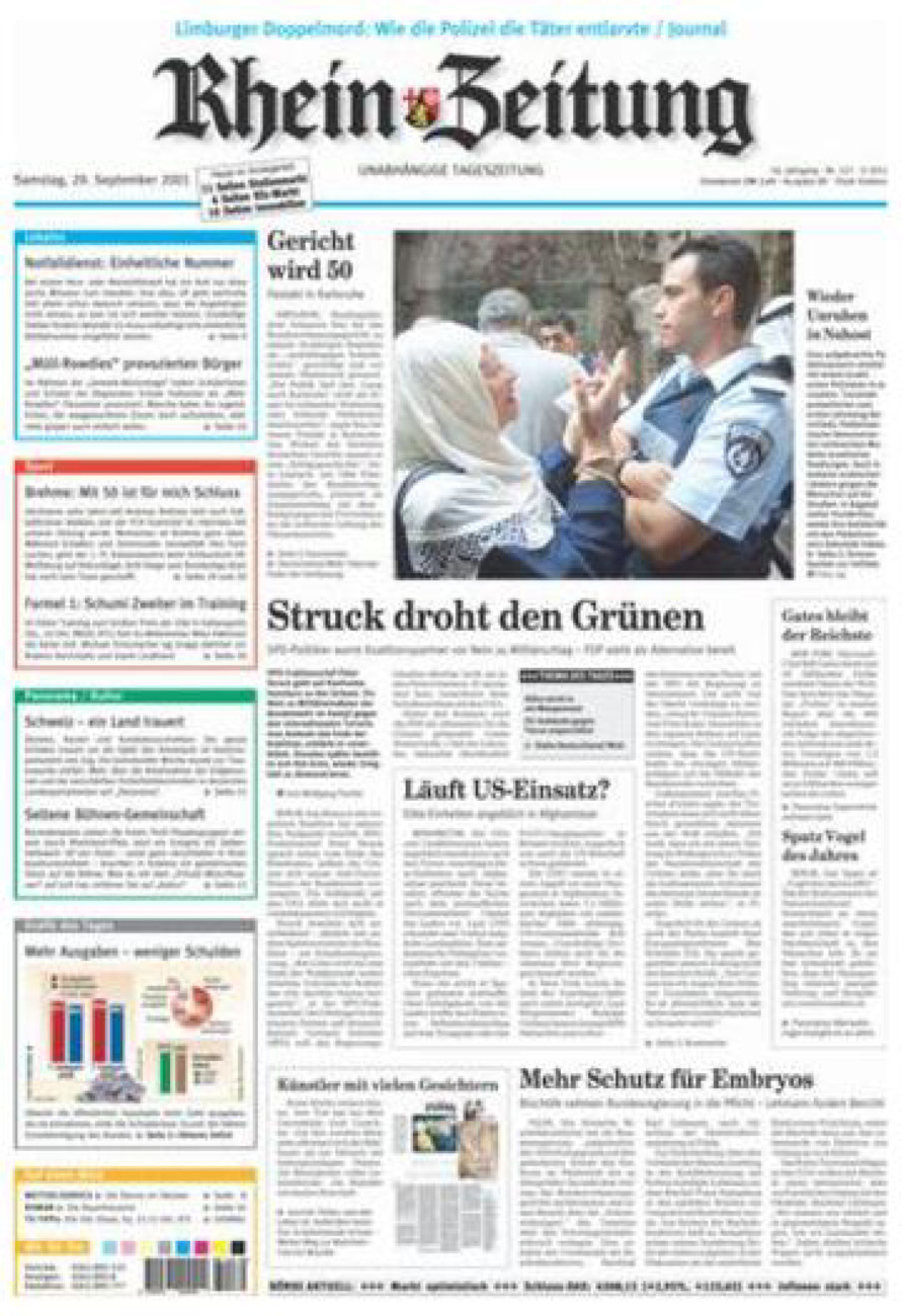 Rhein-Zeitung Koblenz & Region vom Samstag, 29.09.2001