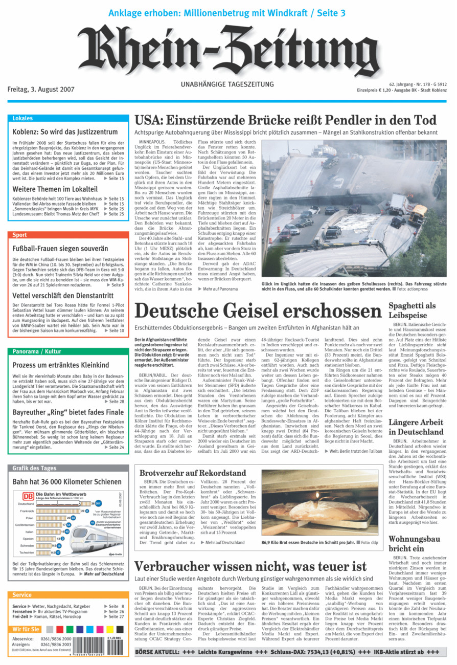 Rhein-Zeitung Koblenz & Region vom Freitag, 03.08.2007