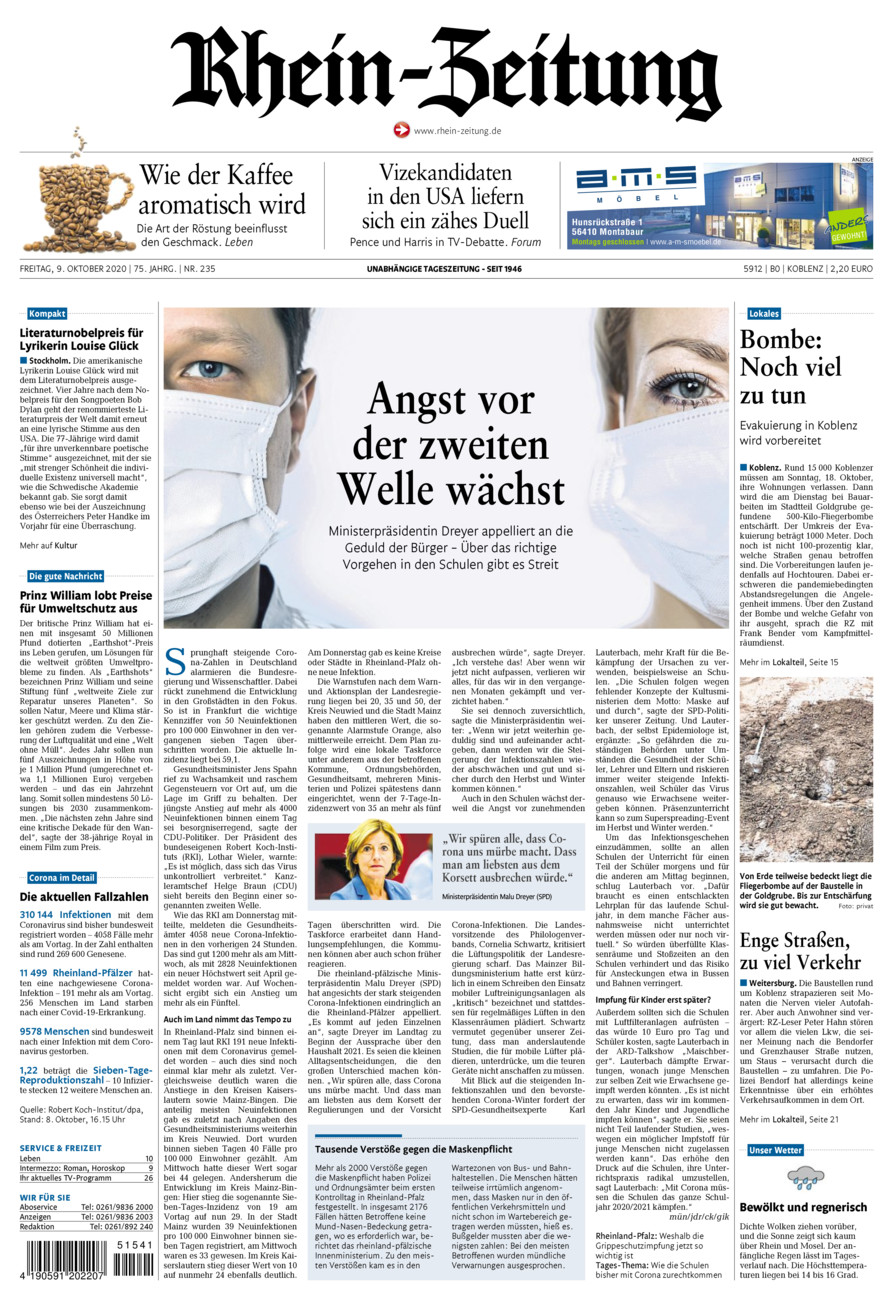 Rhein-Zeitung Koblenz & Region vom Freitag, 09.10.2020