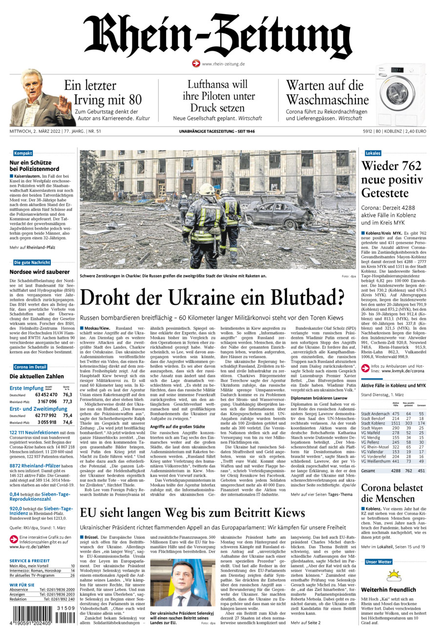 Rhein-Zeitung Koblenz & Region vom Mittwoch, 02.03.2022