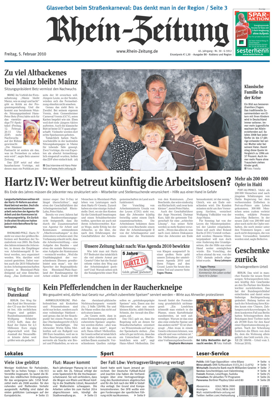 Rhein-Zeitung Koblenz & Region vom Freitag, 05.02.2010