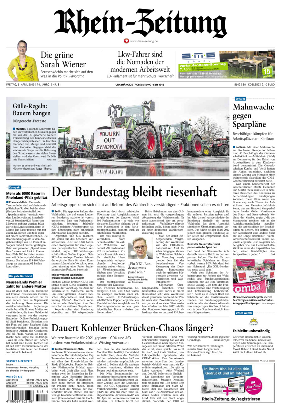 Rhein-Zeitung Koblenz & Region vom Freitag, 05.04.2019