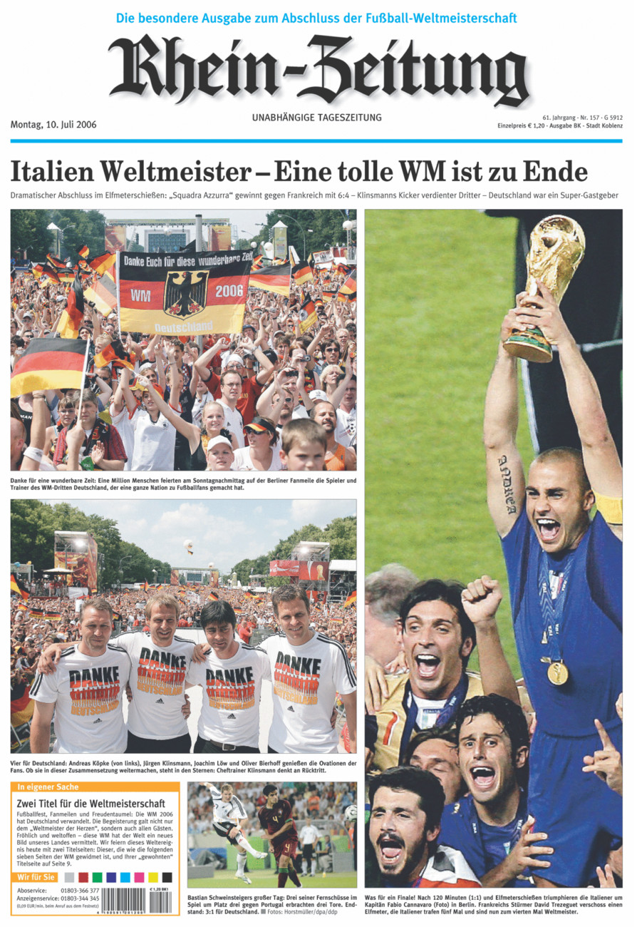 Rhein-Zeitung Koblenz & Region vom Montag, 10.07.2006