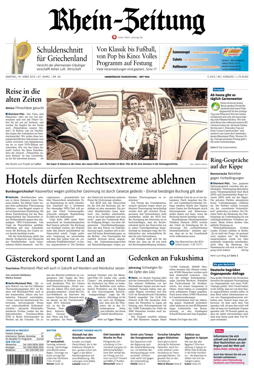 Rhein-Zeitung Koblenz & Region vom Samstag, 10.03.2012