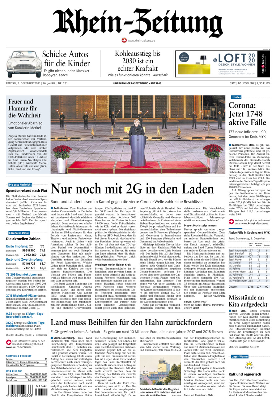 Rhein-Zeitung Koblenz & Region vom Freitag, 03.12.2021