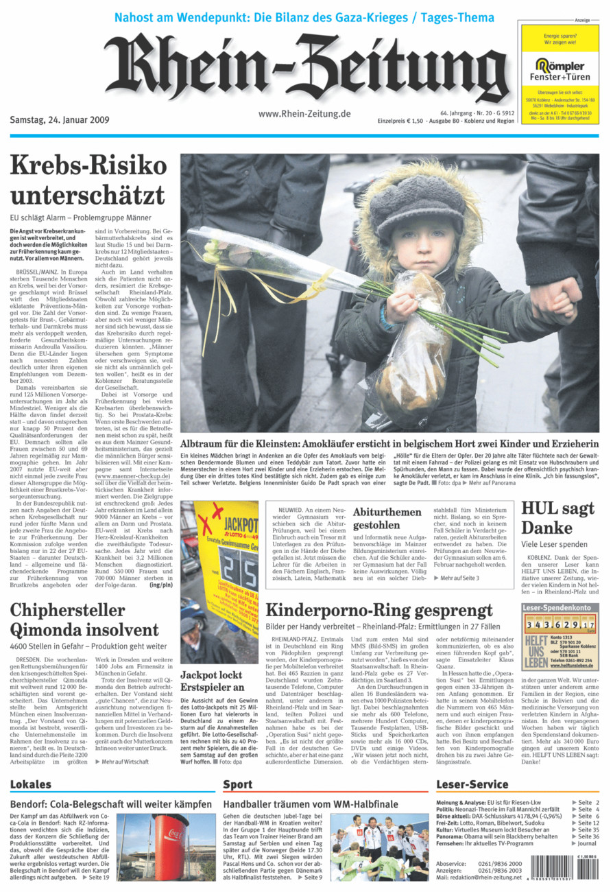 Rhein-Zeitung Koblenz & Region vom Samstag, 24.01.2009