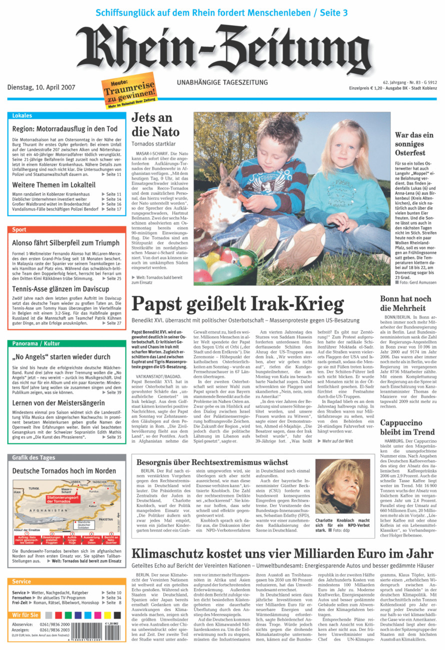 Rhein-Zeitung Koblenz & Region vom Dienstag, 10.04.2007