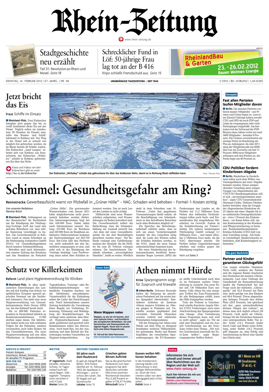 Rhein-Zeitung Koblenz & Region vom Dienstag, 14.02.2012