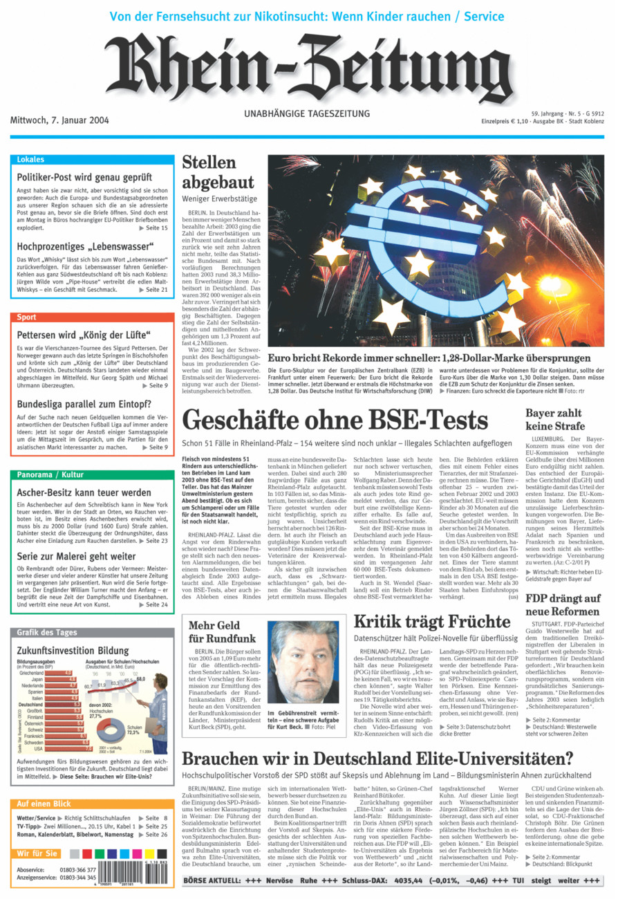 Rhein-Zeitung Koblenz & Region vom Mittwoch, 07.01.2004