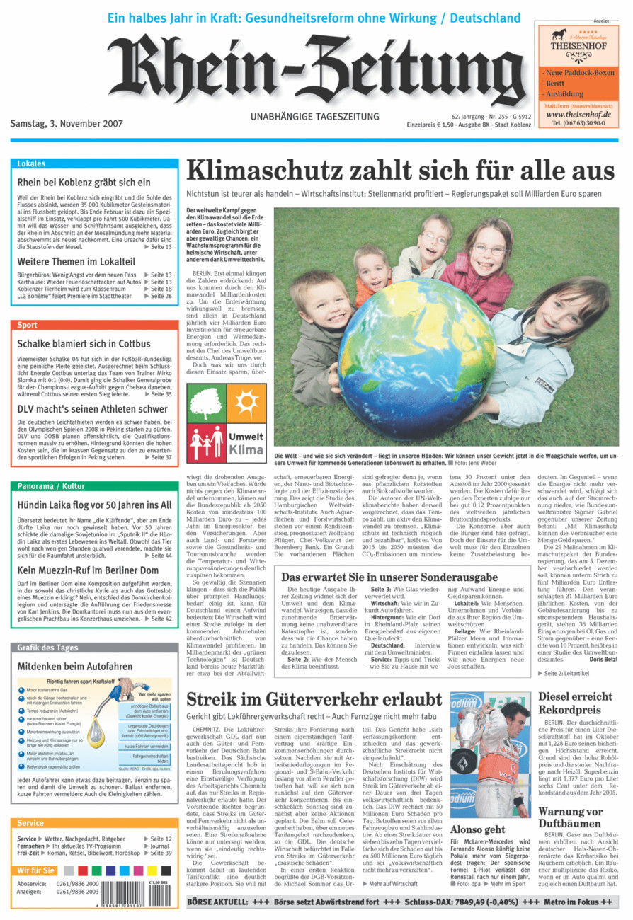 Rhein-Zeitung Koblenz & Region vom Samstag, 03.11.2007
