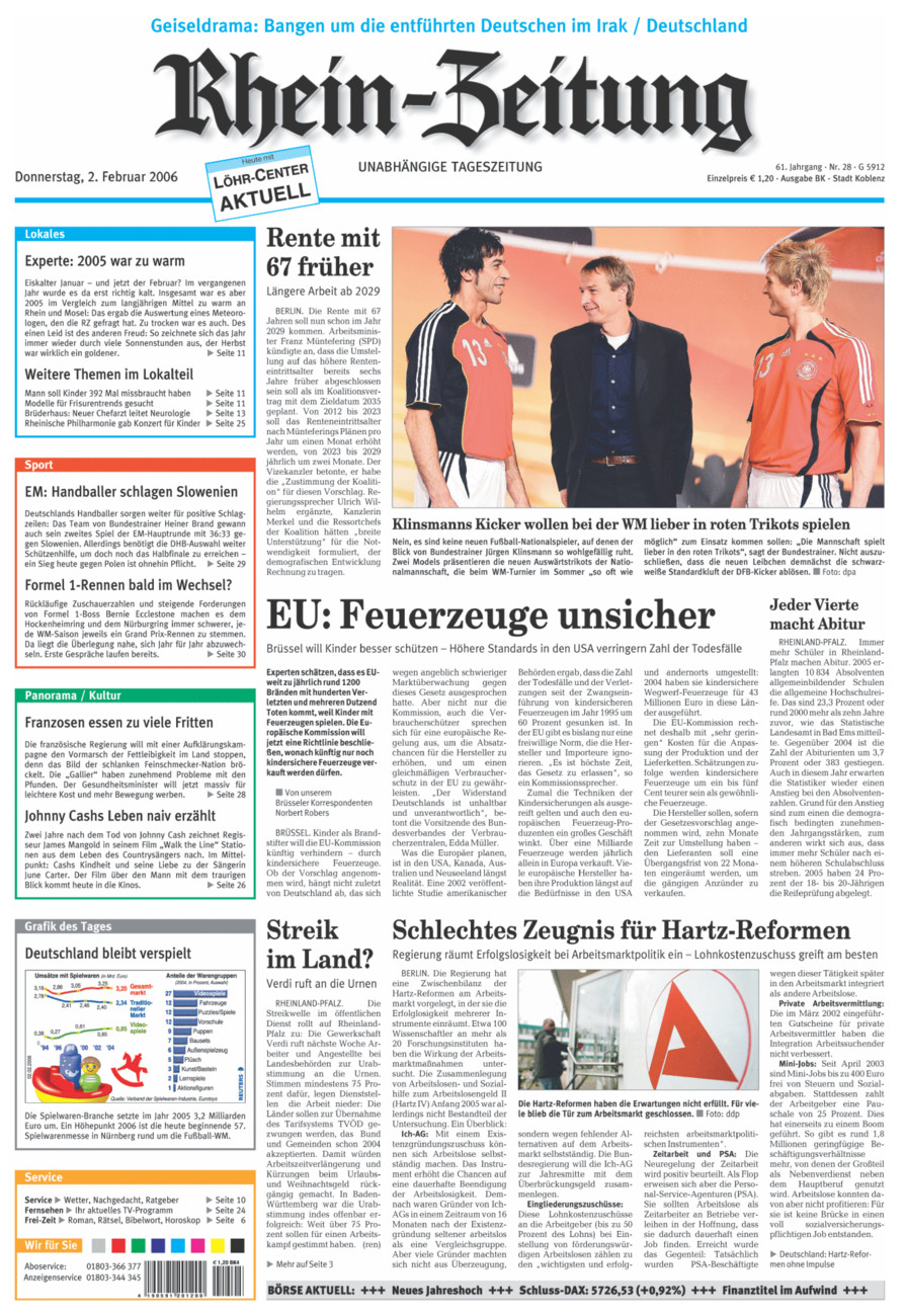 Rhein-Zeitung Koblenz & Region vom Donnerstag, 02.02.2006